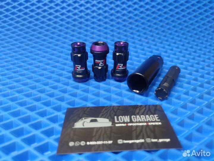 Спорт кованые гайки 12*1.5 Racing Nuts Фиолетовые