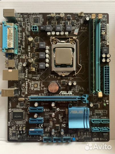 Материнская плата с процессором и памятью