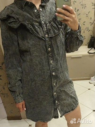 Джинсовое платье рубашка