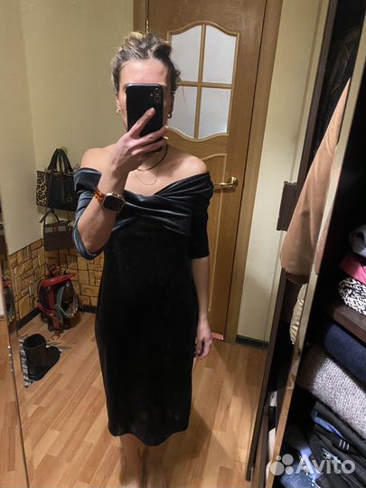 Платье вечернее бархатное zara