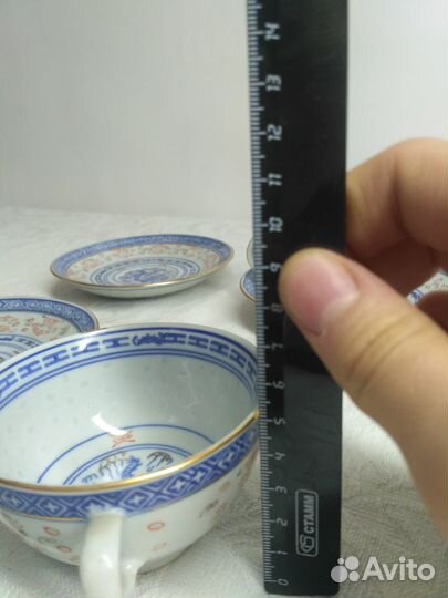 Рисовый фарфор.Чайные пары. Дракон. Китай