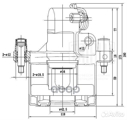 Суппорт торм. зад. L d38мм CF 095111 Trialli