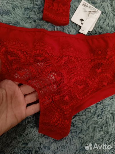 Красные кружевные трусы Tezenis 2шт L новые