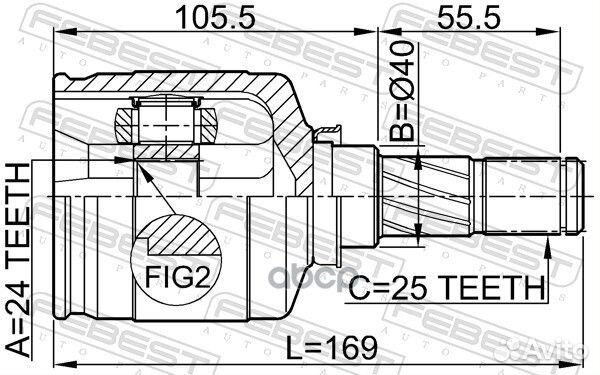 ШРУС внутренний левый к-кт 24x40x25 Nissan