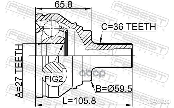 Шрус наружный 27X59.5X36 2310-031 Febest