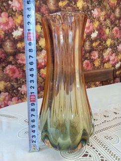 Вазы СССР цветное стекло и хрусталь