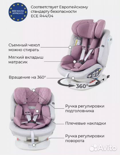 Детское автокресло от 0 до 36 кг поворотное