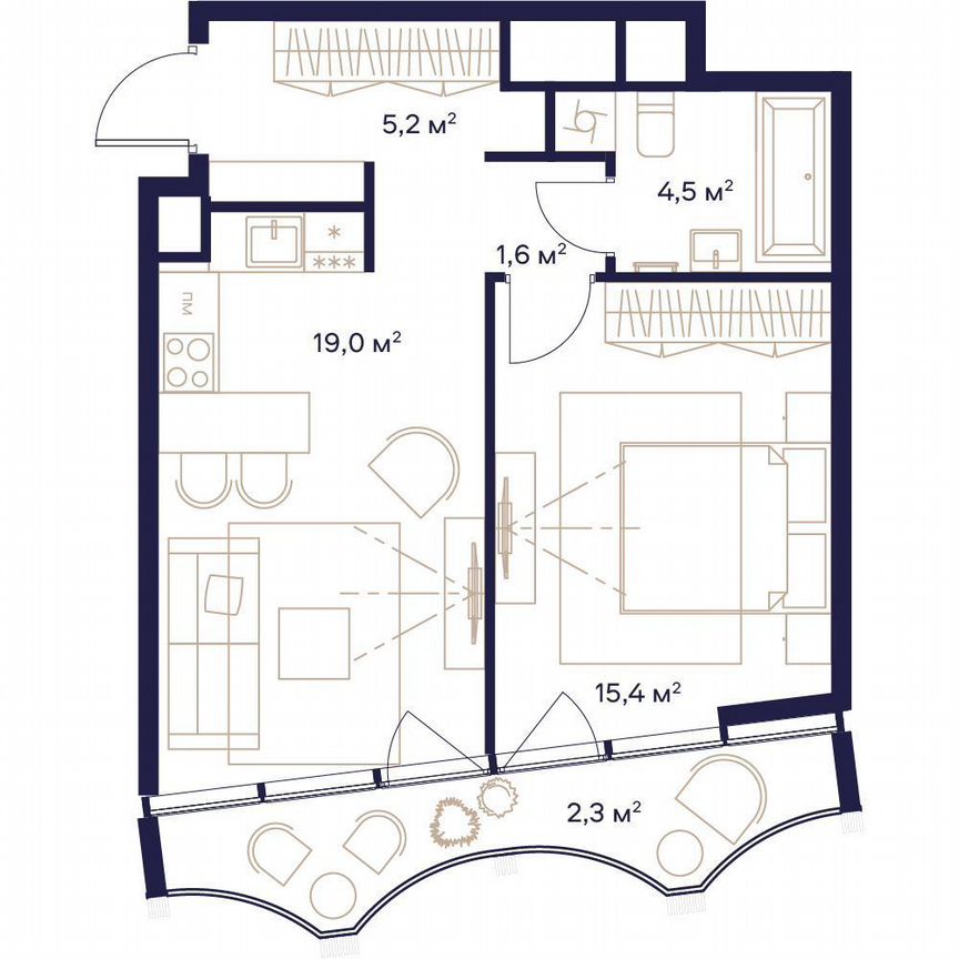 1-к. квартира, 48 м², 15/24 эт.