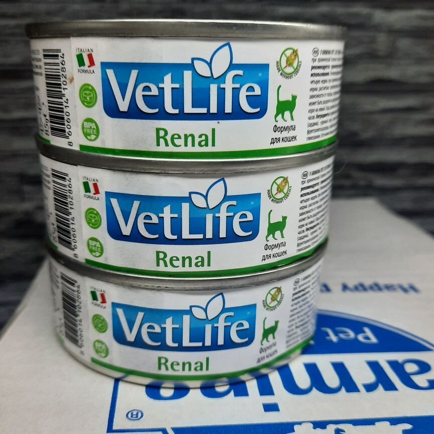 Farmina vet life renal для кошек консервы 15*85