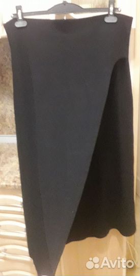 Женская чёрная трикотажная юбка, р.48