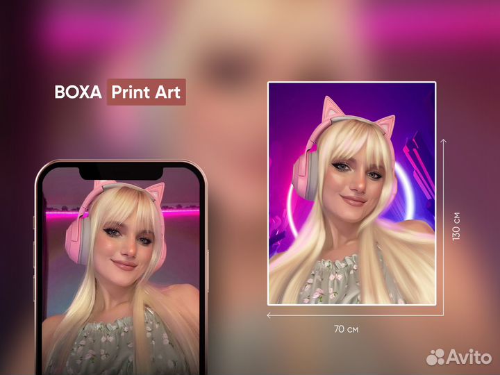 Портрет на холсте по фото в подарок