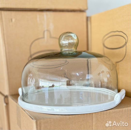 Хлебница стеклянная 29.5 см