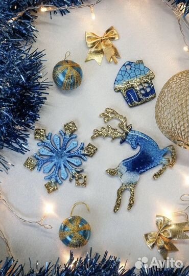 Елочные игрушки, новогодние игрушки, смола