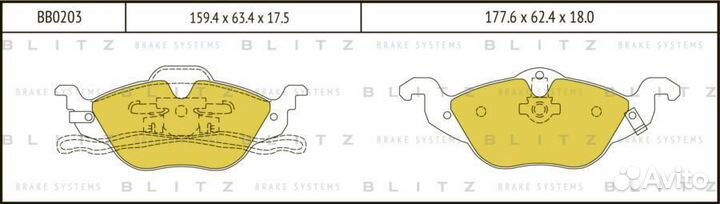 Blitz BB0203 Колодки тормозные передние Astra F/G