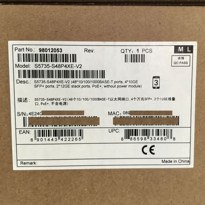 [S5735-S48P4XE-V2] Huawei * 1000w Ac*2 Шт В Наличии S5735-S48p4xe-V2