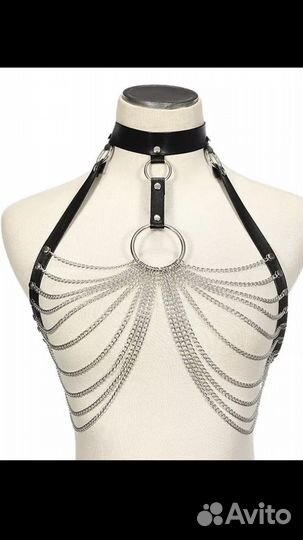 Портупея с цепями чокер цепочки на тело