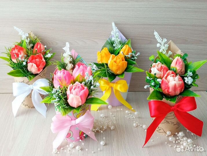 Букет тюльпанов из мыла