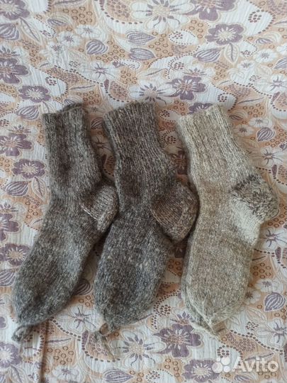 Носки шерстяные из овечьей шерсти ручная вязка
