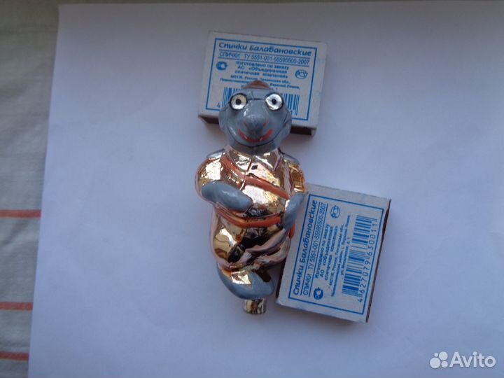 Елочная игрушка СССР Мышь-Долгохвост из 