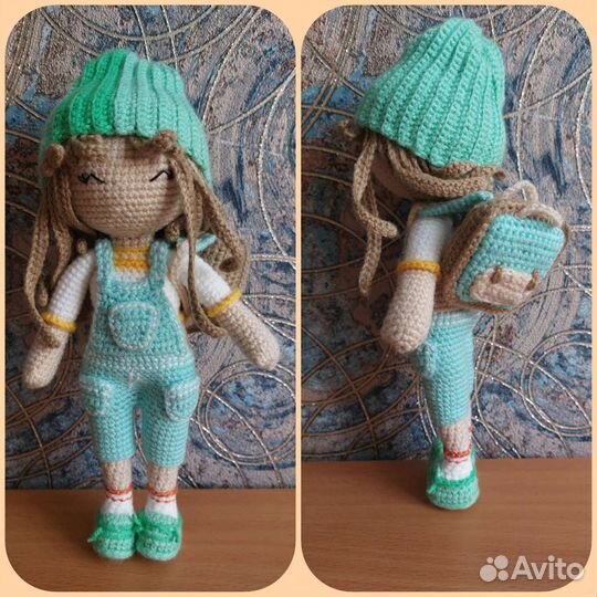Вязаная кукла Ника