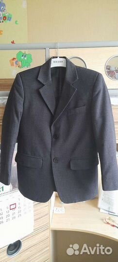 Пиджак школьный темно-серый, 134