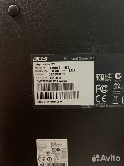 Моноблок Acer Aspire z1-622