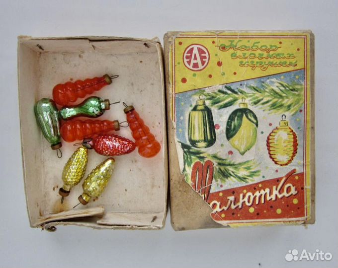 Маленькие елочные игрушки СССР