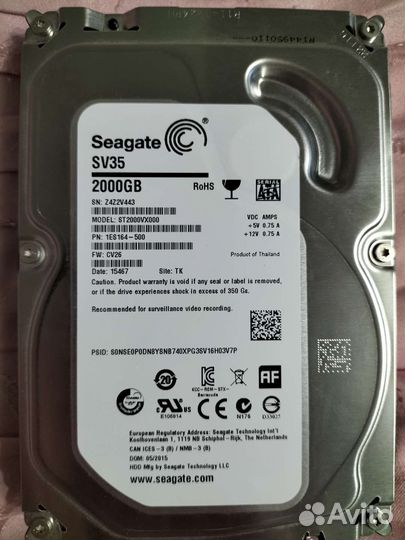 Жесткий диск seagate sv35 2tb