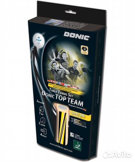 Набор н/т Donic Top Team500 (1ракетка+4мяча+чехол)