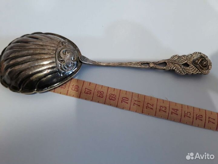 Ложка серебрянная с розой