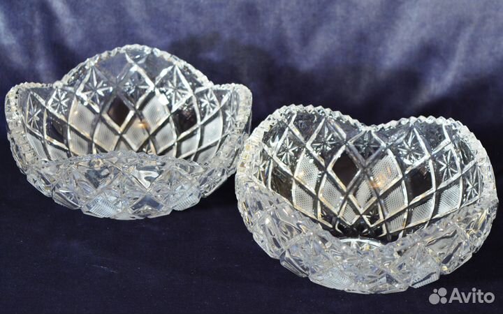 Салатницы конфетницы СССР хрустальные 2 штуки