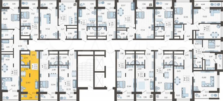 Квартира-студия, 22,8 м², 15/19 эт.