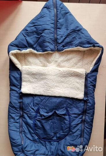 Теплый конверт в коляску на овчине