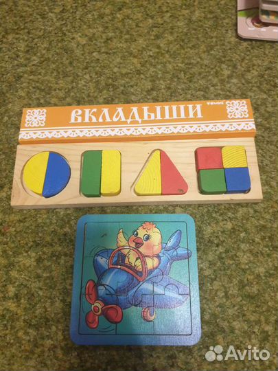 Деревянные пазлы и вкладыши (3шт)