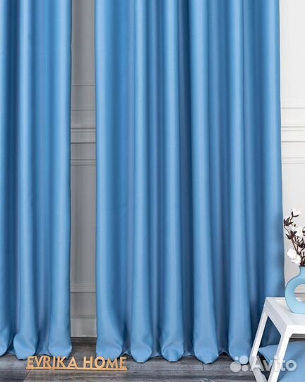 Комплект портьер блэкаут Марсель Лазурный шторы