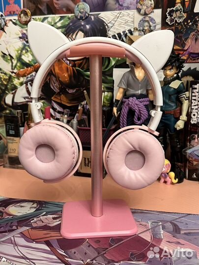 Розовые наушники с ушками