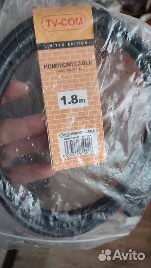 Кабель hdmi - hdmi (hdmi-19M/19M), 1.8 м, черный