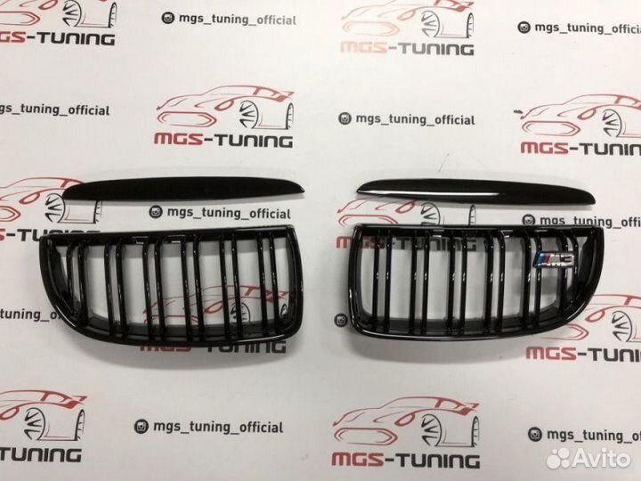 Решетка в BMW 3 е90 05-08 черный глянец