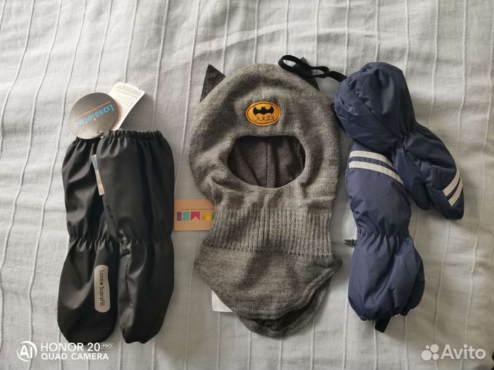 Шапка шлем, варежки