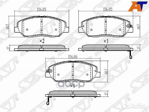 Колодки тормозные перед KIA sorento 09- hyundai