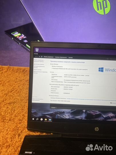 Мощный игровой ноутбук HP, с видеокартой GYX 1050