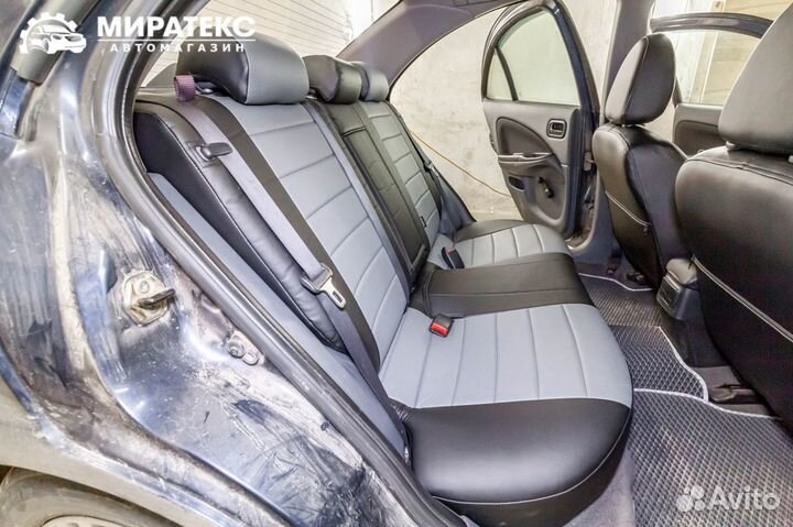 Авточехлы Ниссан Альмера N16 / Экокожа полоса