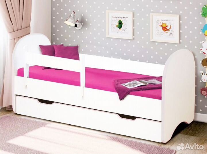Детская кровать от 3 лет с бортиками. В наличии