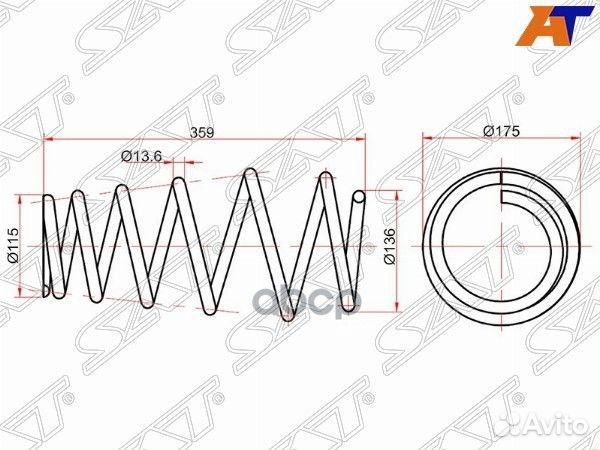 Комплект пружин 2шт задние toyota camry 03- ST