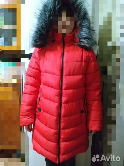 Куртка удлинённая зимняя женская бу