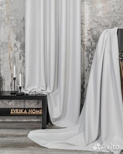 Портьеры блэкаут Амадео Платиновый шторы