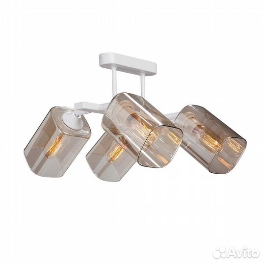 Люстра металл и стекло на кухню современная