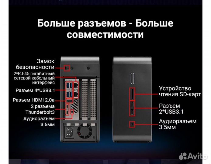 Мини pc i7 9850h / 16gb / 250 ssd