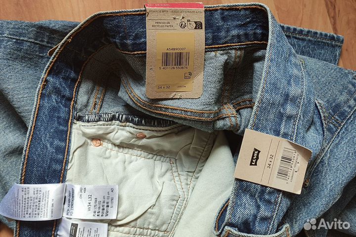 Нов Levi's 501 оригинал 34,32 The Ben Blue