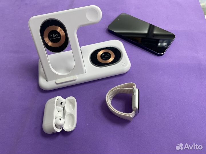 Беспроводная зарядная станция на 3 устройства